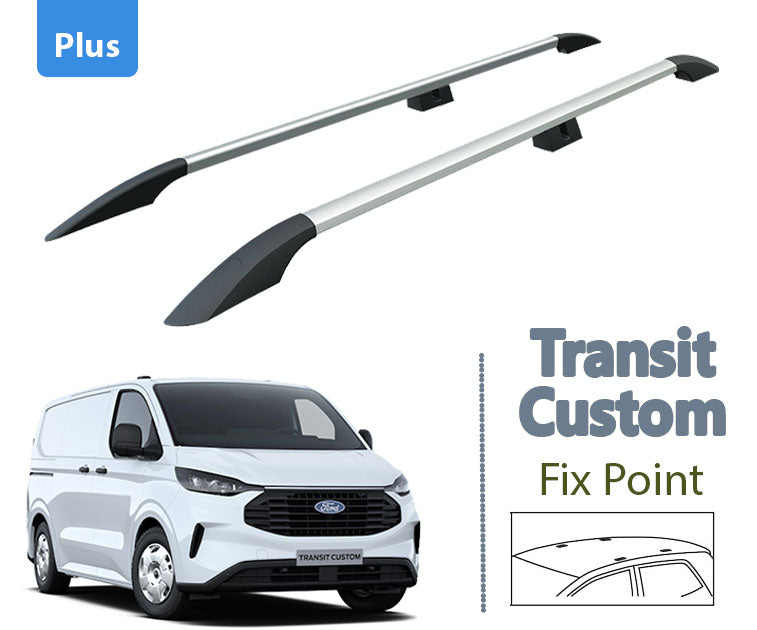 Roof Rails For Ford Transit Custom Van LWB Silver 2023- Up Roof Rails For Ford Transit Custom Van LWB Silver 2023- Up